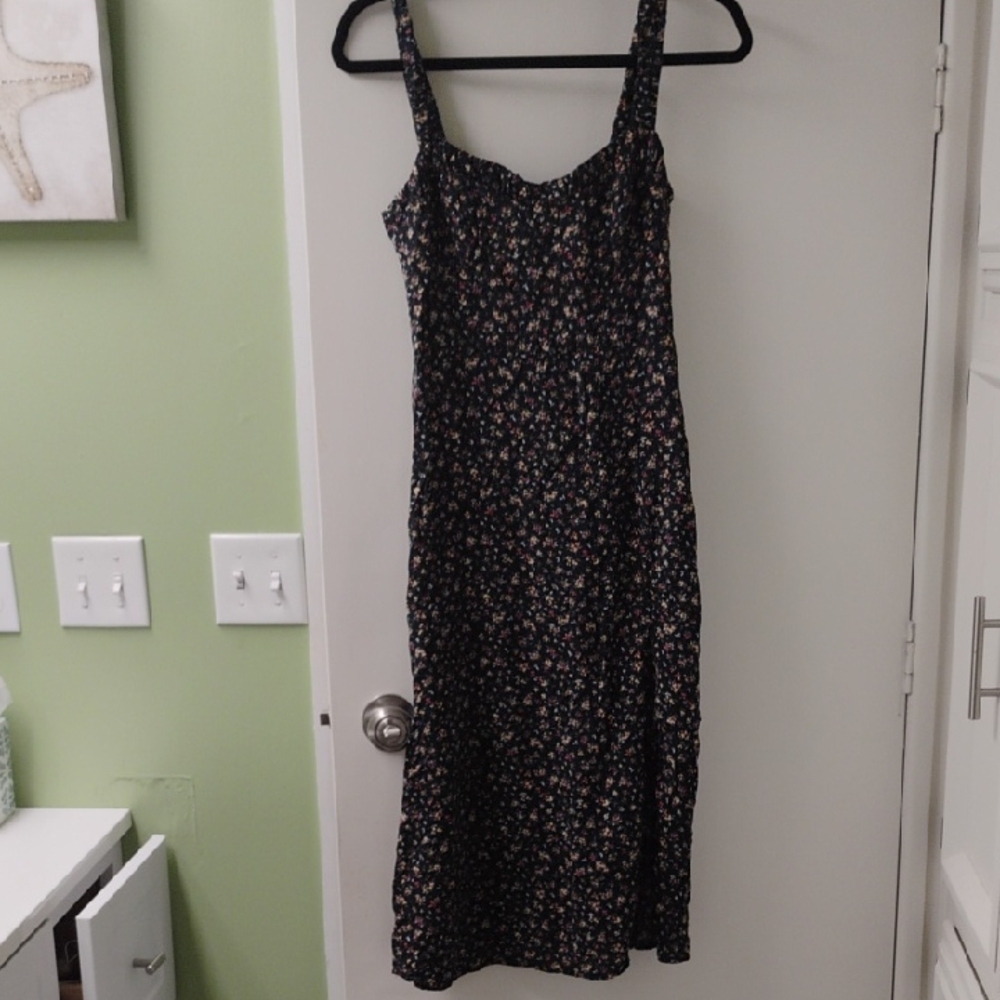 Zara Dark Floral Midi Dress